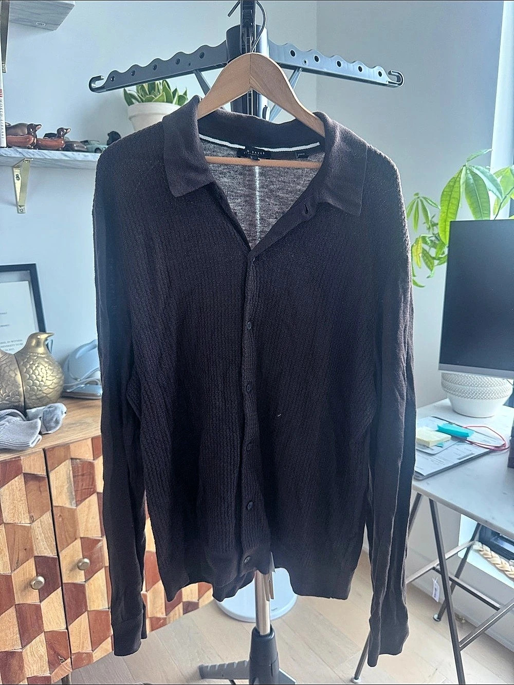 Ted Baker Brown Long Sleeve Shirt Size Medium Like New